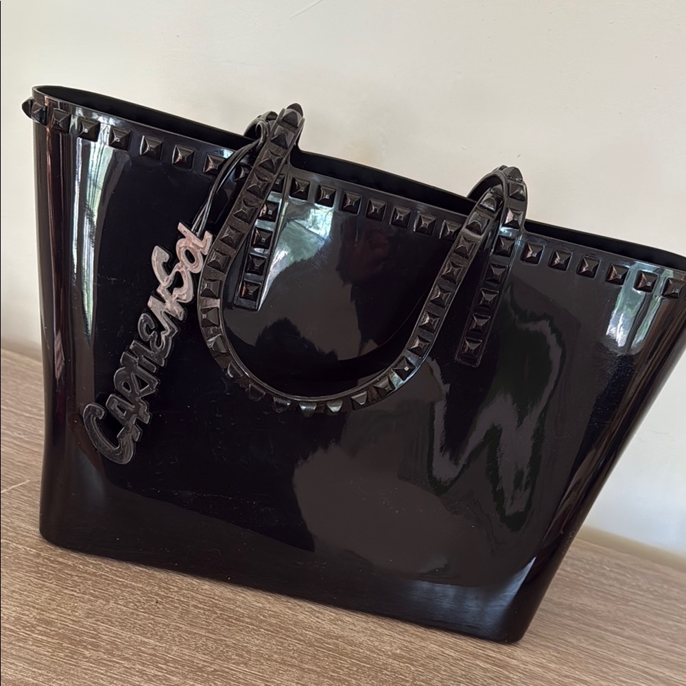 Carmen Sol Black Studded Tote Bag